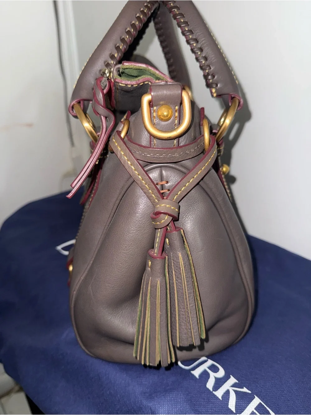Dooney & Bourke Large Florentine Satchel in Slate